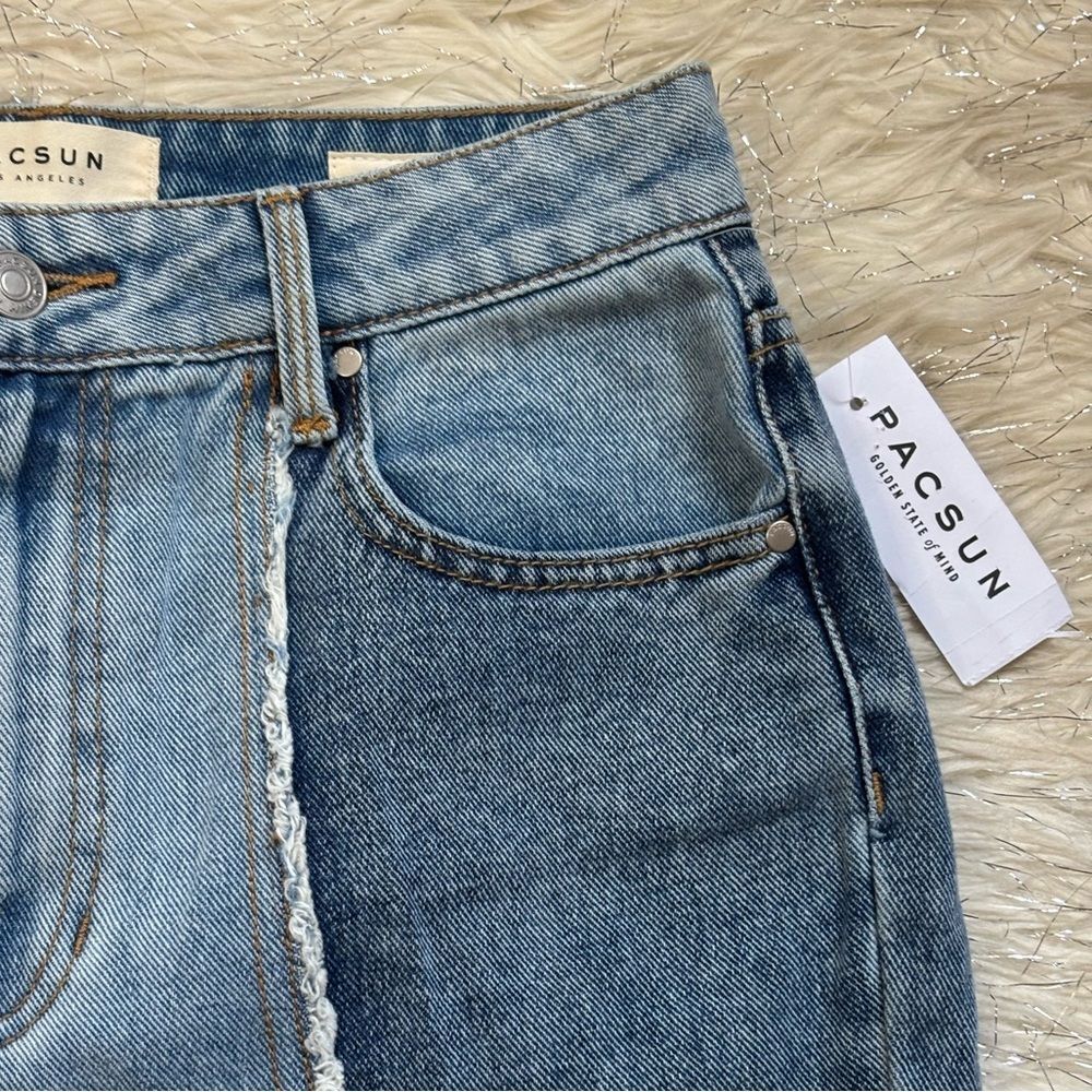 PacSun Two Panel Contrast Blue MOM Jeans Size 26 - Picture 6 of 16